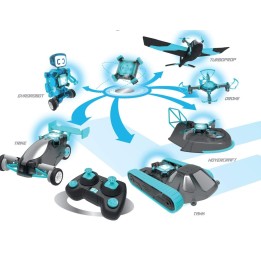 6 in 1 RC Kit: Drone, Hovercraft, Airplane, Tank, Trike and Gyrobot All in 1 Set