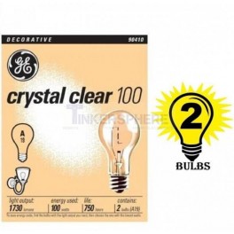 GE Crystal Clear Decorative Bulbs, Crystal Clear, 100 Watts - 2 bulbs GE Crystal Clear Decorative Bulbs, Crystal Clear, 100 Watts - 2 bulbs
