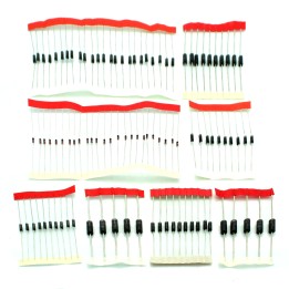 100 Pcs Diode Set: 1N4148, 1N4007, 1N5819, 1N5399, 1N5408, 1N5822, FR107, FR207