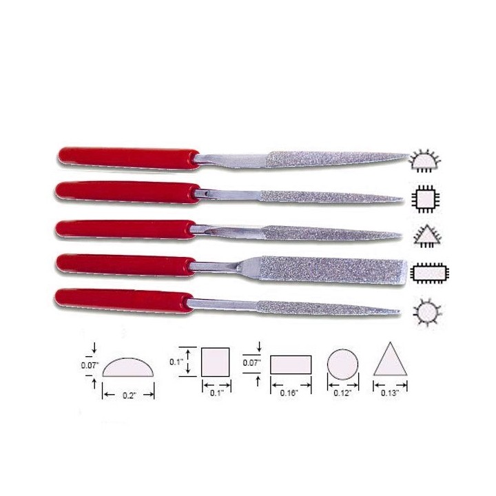 Diamond File Set for Electronics 5pc