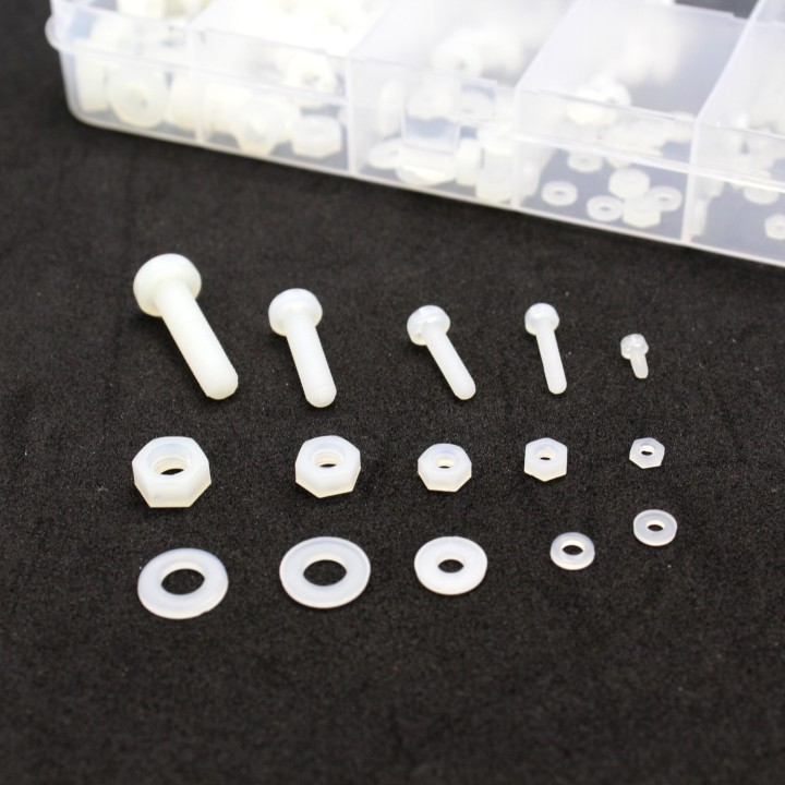 Nuts & Bolts Set (M2, M2.5, M3, M4, M5 Nylon Screws)