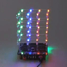 3D LED Cube Kit: 4x4x4