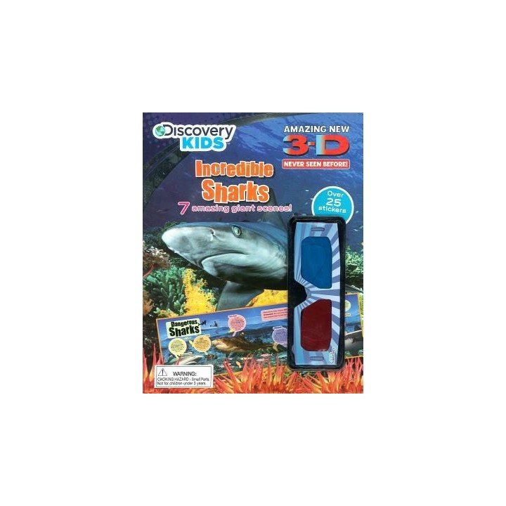 Discovery Kids Incredible Sharks 3D Sticker Fun Activity Book