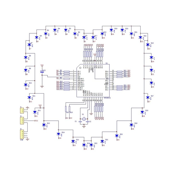 SMD LED Heart Soldering Kit