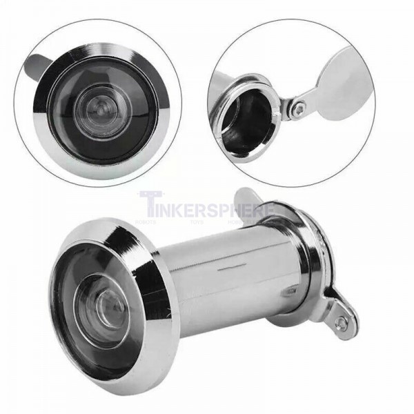 Door Viewer Security Peek Peephole 220 Degree Wide Angle with Heavy Duty Privacy Cover Dia 14mm 