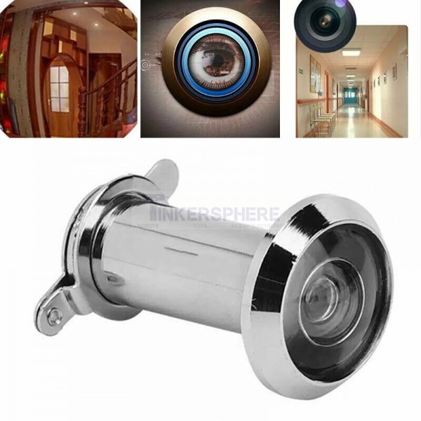 Door Viewer Security Wide Angle 220 Degree Vision Spy Peep Hole Internal Flap 