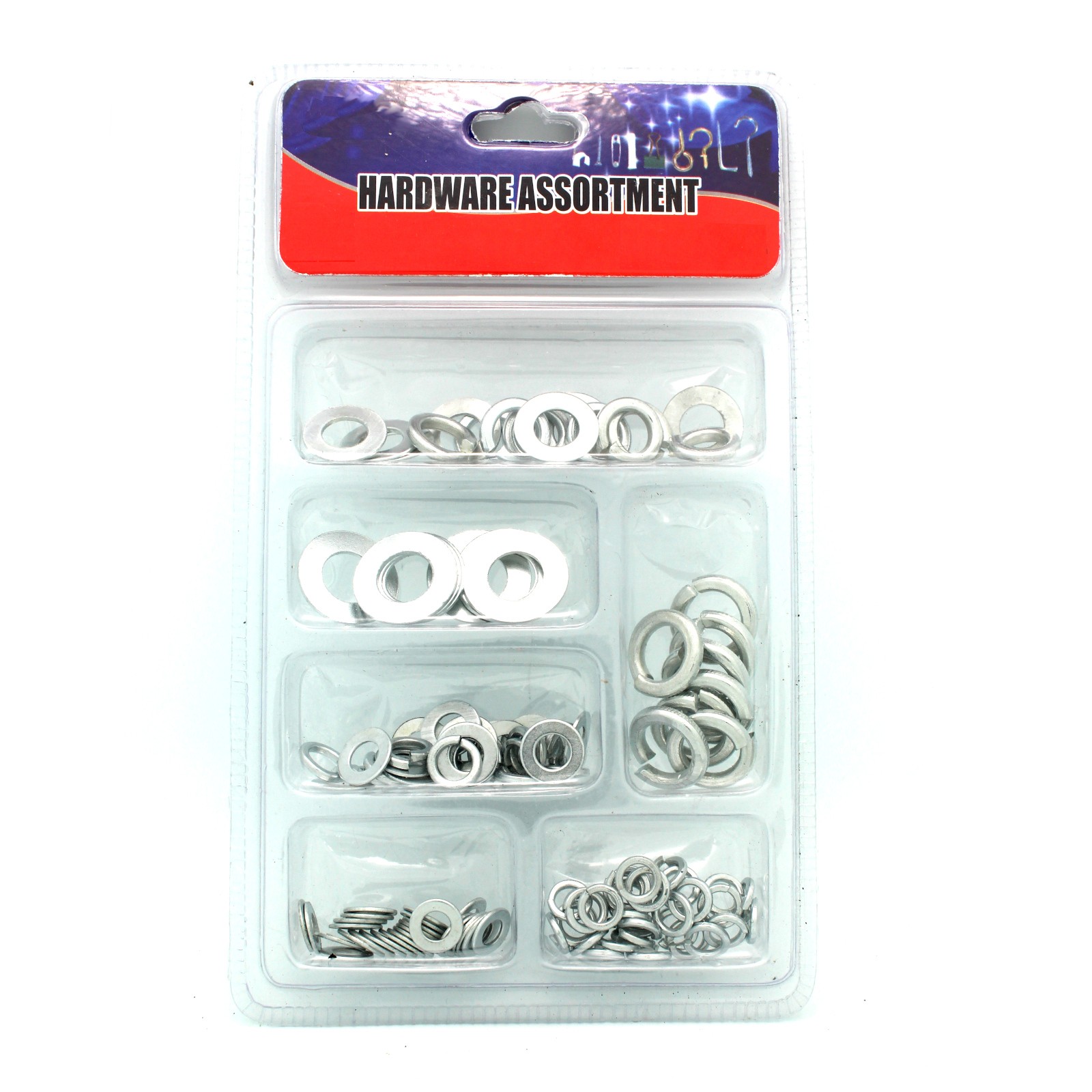 2.99 144pc Washer Set Assorted Split Lock and Flat Washers
