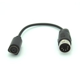 MIDI Plug  to Mini 6 Pin DIN Female Adapter Cable - 6 Inch