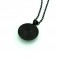Power Button Necklace Black Glass Pendant Metal Alloy Chain