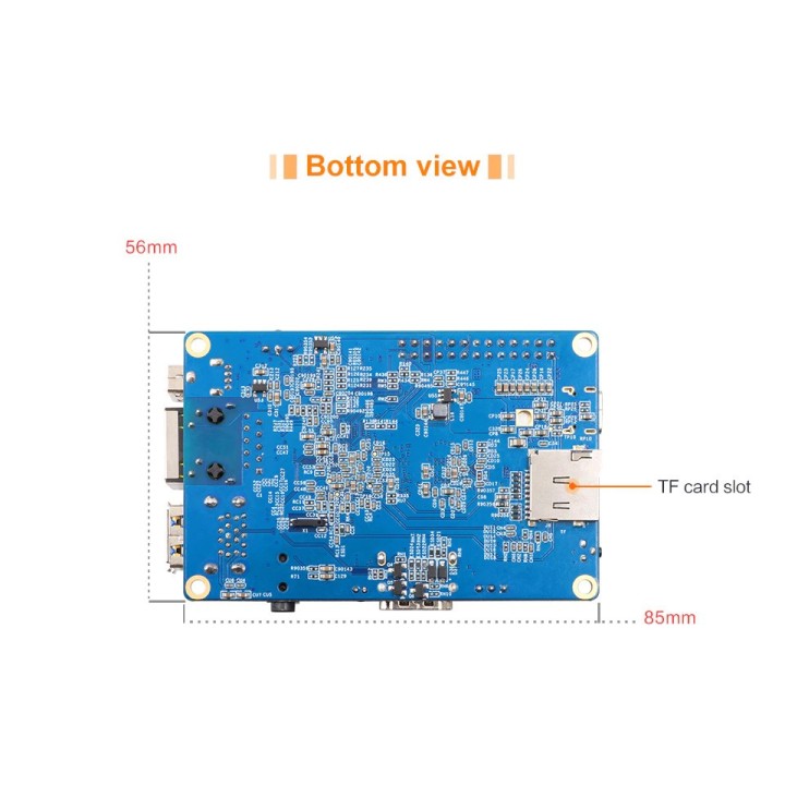 Orange Pi 3 LTS 2G8G EMMC with HDMI+WIFI+BT5.0, AllWinner H6 SoC,Open Source Board Computer,Run Android 9.0/ Ubuntu/ Debian OS