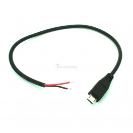 Male Micro USB Cable with Wire Leads